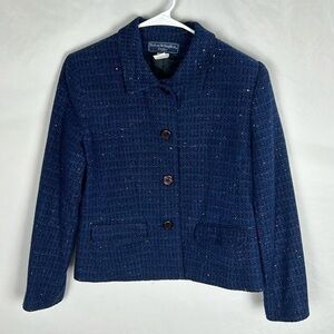 Vintage Norton McNaughton Tweed Wool Blend Blazer Jacket -Size 6P